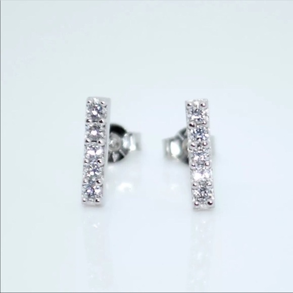 Lab Diamond 14K Solid Gold Push Back Stud Earrings - Picture 6 of 6
